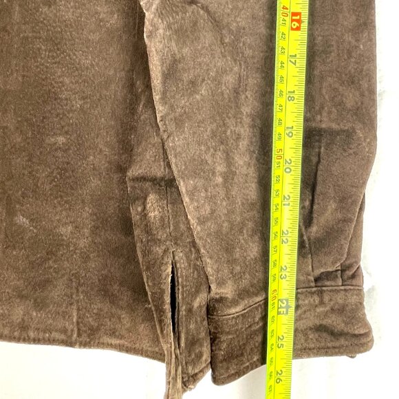 Munsingwear Leather Jacket Mens Suede Brown Button Up Sport Coat Genuine Size L - Picture 11 of 12